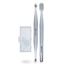Kit Ortodôntico Bitufo Cônico Cores Sortidas 1 Escova Dental, 1 Escova Intertufo e 6 Escovas Interdentais Kit Ortodôntico Bitufo Cônico Cores Sortidas 1 Escova Dental, 1 Escova Intertufo e 6 Escovas Interdentais