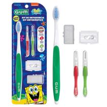 Kit Ortodôntico Gum Bob Esponja para Aparelho Fixo com Protetor de Cerdas Kit Ortodôntico Gum Bob Esponja para Aparelho Fixo com Protetor de Cerdas