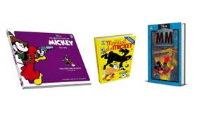 Kit Os Anos de Ouro de Mickey Uma Aventura no Oeste, Manual do Mickey e Mickey Mistery O Detetive das Trevas Disney Ed. Colecionador Capa Dura