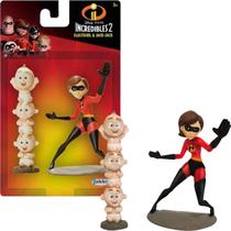 Kit Os Incríveis Mulher Elástico e Zezé 9cm Jakks Pacific