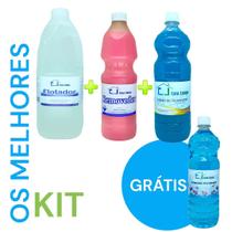 Kit os melhores (flotador 2l + sabao querosene 1l + removedor rosa 1l + limpador geovana )