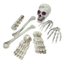 kit ossos 8 peças esqueleto crânio enfeite halloween jardim