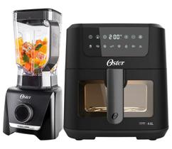 Kit Oster Fritadeira Digital Com Visor Transparente 1500W E Liquidificador 1400W Full Preto 127V