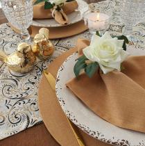 Kit Ouro Jogo americano guardanapo tecido sousplat 8un cada