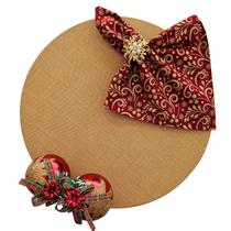 Kit Ouro Natal 12 Lugares Capa Sousplat Guardanapo Anel PG Kit Ouro Natal 12 Lugares Capa Sousplat Guardanapo Anel PG