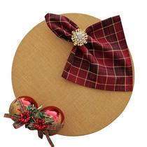 Kit Ouro Natal 8 Lugares Capa Sousplat Guardanapo Anel PG