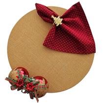 Kit Ouro Natal 8 Lugares Capa Sousplat Guardanapo Anel PG Kit Ouro Natal 8 Lugares Capa Sousplat Guardanapo Anel PG