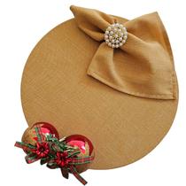 Kit Ouro Natal 8 Lugares Capa Sousplat Guardanapo Anel PG