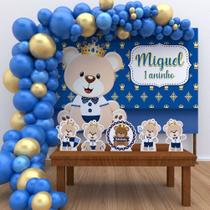 Kit Ouro Personalizado Festa Aniversário Urso Príncipe -IMPAKTO VISUAL