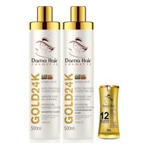 Kit Ouro Reparação Capilar 24k Dama Hair 3 Produtos Kit Ouro Reparação Capilar 24k Dama Hair 3 Produtos