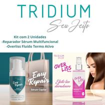 Kit Overliss Fluído termoativo e Reparador Sérum Protetor Térmico Tridium Seu Jeito Kit Overliss Fluído termoativo e Reparador Sérum Protetor Térmico Tridium Seu Jeito