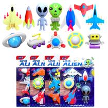 Kit Ovnis Naves Espaciais com ETs Brinquedo UFO Alien 20pçs