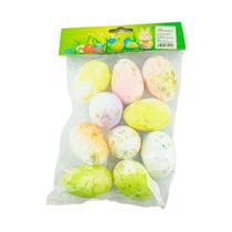 Kit Ovos de Páscoa Coloridos Decorativos de Isopor 6cm