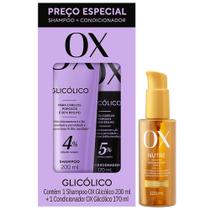Kit OX 4% Glicólico Shampoo + Condicionador + Óleo Capilar Nutritivo 120ml Kit OX 4% Glicólico Shampoo + Condicionador + Óleo Capilar Nutritivo 120ml