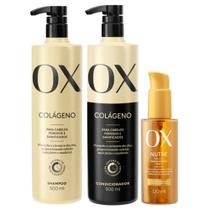 Kit OX Colágeno Shampoo 500ml + Condicionador 500ml + Óleo Capilar Nutritivo 120ml
