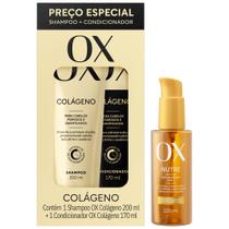 Kit OX Colágeno Shampoo + Condicionador + Óleo Capilar Nutritivo 120ml
