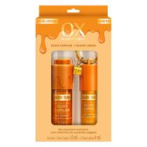 Kit OX Glow Duo Mari Maria Óleo Capilar 15ml e Gloss Labial Chaveiro 4ml Caramelo Salgado