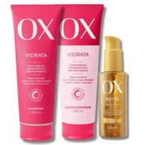 KIT OX HIDRATA Shampoo Condicionador 200ML Óleo Nutre Nutritivo 3em1 Hidratação DPantenol Aloe Vera