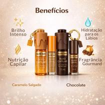 Kit Ox Mari Maria Glow Duo Com Chaveiro: Óleo Capilar e Gloss Labial Caramelo Salgado e Chocolate