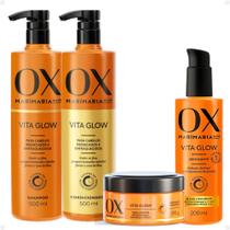 Kit Ox Mari Maria Hair Vita Glow: Shampoo, Condicionador, Máscara e Defrizante Kit Ox Mari Maria Hair Vita Glow: Shampoo, Condicionador, Máscara e Defrizante