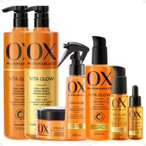 Kit Ox Mari Maria Hair Vita Glow: Shampoo, Condicionador, Máscara, Sérum, Defrizante, Óleo e Tônico Kit Ox Mari Maria Hair Vita Glow: Shampoo, Condicionador, Máscara, Sérum, Defrizante, Óleo e Tônico