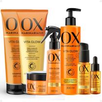 Kit Ox Mari Maria Hair Vita Glow: Shampoo, Condicionador, Máscara, Sérum, Leave-In, Óleo e Tônico