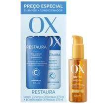 Kit OX Restaura Shampoo + Condicionador + Óleo Capilar Nutritivo 120ml