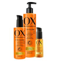 Kit OX Vita Glow Finalizadores Leavein, Óleo Nutritivo e Defrizante