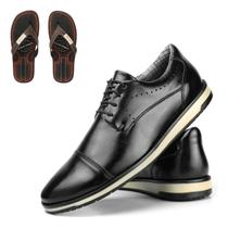 Kit Oxford Masculino Sapato Social De Couro + Chinelo Dedo Kit Oxford Masculino Sapato Social De Couro + Chinelo Dedo
