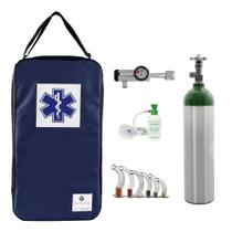 Kit Oxigênio 3L Alumínio com Bolsa Marinho Sem Carga Válvula Click