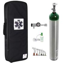 Kit Oxigênio 5L Alumínio com Bolsa Preta Sem Carga Válvula Click