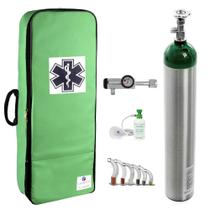 Kit Oxigênio 5L Alumínio com Bolsa Verde Sem Carga Válvula Click