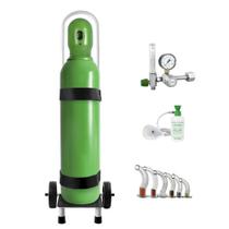 Kit Oxigênio Portátil 10 Litros Aço com Carrinho Sem Carga Kit Oxigênio Portátil 10 Litros Aço com Carrinho Sem Carga