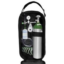 Kit Oxigênio Portátil 3 Litros Alumínio com Bolsa Preta Sem Carga