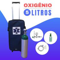 Kit Oxigênio Portátil 5 Litros - Bolsa Azul com Rodinhas - Constamed