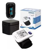 Kit Oximetro De Dedo + Aparelho De Medir Pressão Pulso Omron