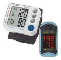 Kit Oximetro De Dedo + Aparelho Medidor De Pressão G-tech