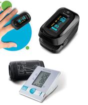 Kit Oxímetro Digital pulso de Dedo + Monitor de pressão arterial digital de braço - Multilaser