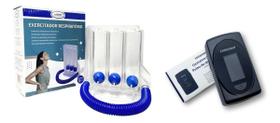 Kit Oxímetro Lt-f21 + Exercitador Respiratório Pulmonar Preto Kit Oxímetro Lt-f21 + Exercitador Respiratório Pulmonar Preto