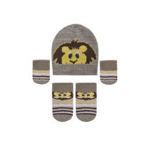 Kit p baby cinza claro toca,meia e luva ref-21402003