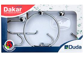 Kit p/ banheiro dakar cromado cristal 5 pçs - DUDA