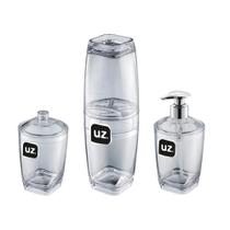 Kit P/ Banheiro Porta Escova Pasta de Dentes Dispenser Sabonete e Algodão Luxo Banheiro UZ