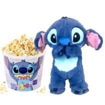 Kit p/ Cesta de Presente Stitch com Pelúcia e Pote de Pipoca