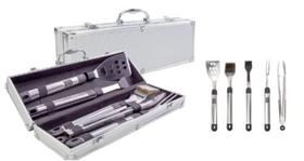 Kit p/churrasco prata em aco inoxidavel - kit c/6 pc