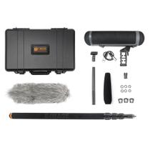 Kit p/ Gravação c/ Blimp Windshield, Microfone Shotgun, Vara de Boom em Fibra de Carbono, Hard Case