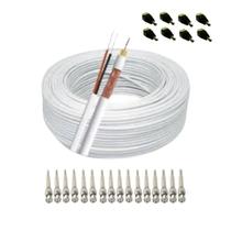 Kit P/ Instalação 8 Câmeras Segurança Conectores e CaboCFTV