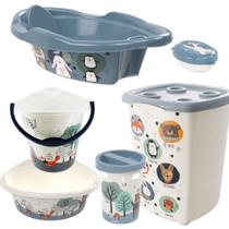 Kit P/o Bebe Lixeira,saboneteira,cesto,balde,bacia Bichinhos - plasutil Kit P/o Bebe Lixeira,saboneteira,cesto,balde,bacia Bichinhos - plasutil