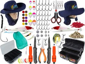 Kit P/ Pesca c/ 1 Caixa + 1 Estojo + Canivete e Alicate (Ref. 112)