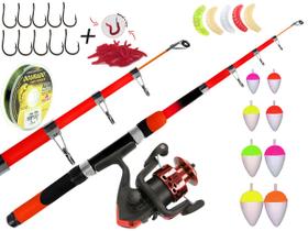 Kit P/ Pescaria C/ Vara Telescópica 1,70m + Molinete e Acessórios (Ref. 50)