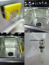 Kit P/ Pia Escorredor, Dosador E Porta Esponja Em Inox 304 Kit P/ Pia Escorredor, Dosador E Porta Esponja Em Inox 304